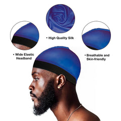 Gorra Selalu de seda azul lateral, cómoda para uso diario.