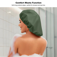 Gorro de ducha Selalu resistente, material impermeable para uso diario.