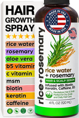 SELFWISE spray agua arroz fermentado romero cabello para fortalecer el cabello.