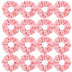 Semato gomas satinadas rosa, paquete de 16 piezas para peinados rápidos.