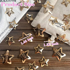 Seneeel pinza estrella dorada 1-22 pulgadas, accesorio chic para eventos y diario.