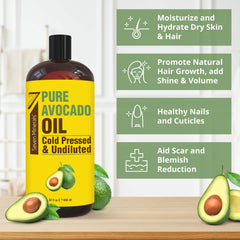 Seven Minerals Aceite de Aguacate, etiqueta sin hexano y puro.