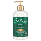 SheaMoisture Bond Repair Acondicionador con Hydroplex, botella visible para reparación de lazos capilares.