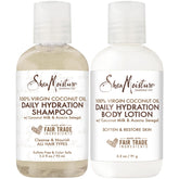 Champú de viaje de SheaMoisture en envase pequeño para cuidado capilar rápido.