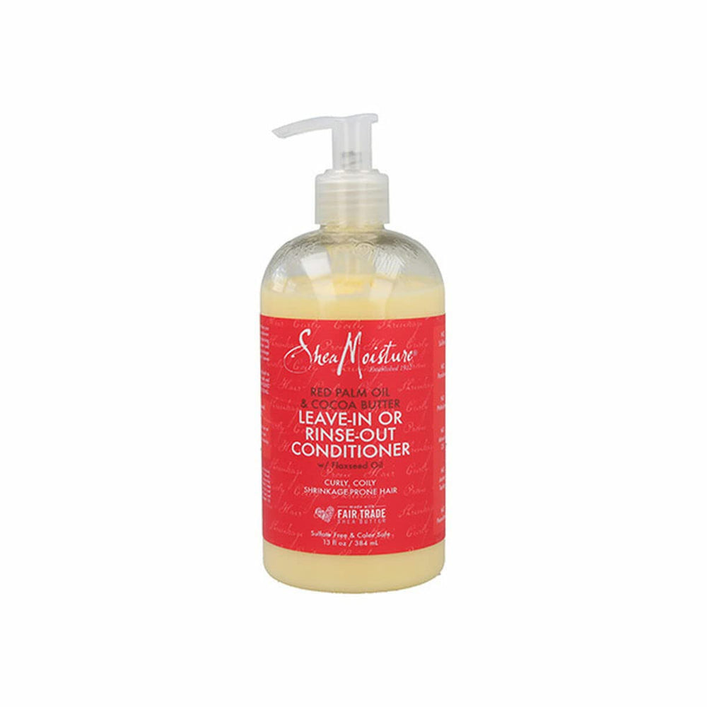 Acondicionador SheaMoisture para pelo rizado en botella mejora manejo y suavidad.
