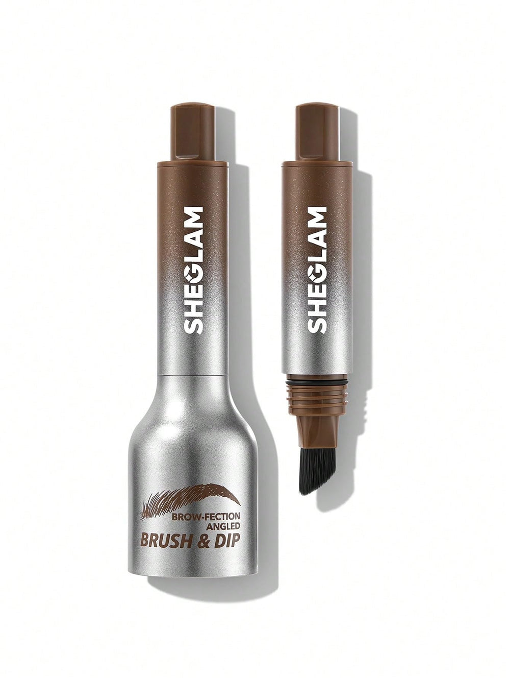 SHEGLAM Brow-Fection pincel angulado cercano para trazos precisos.