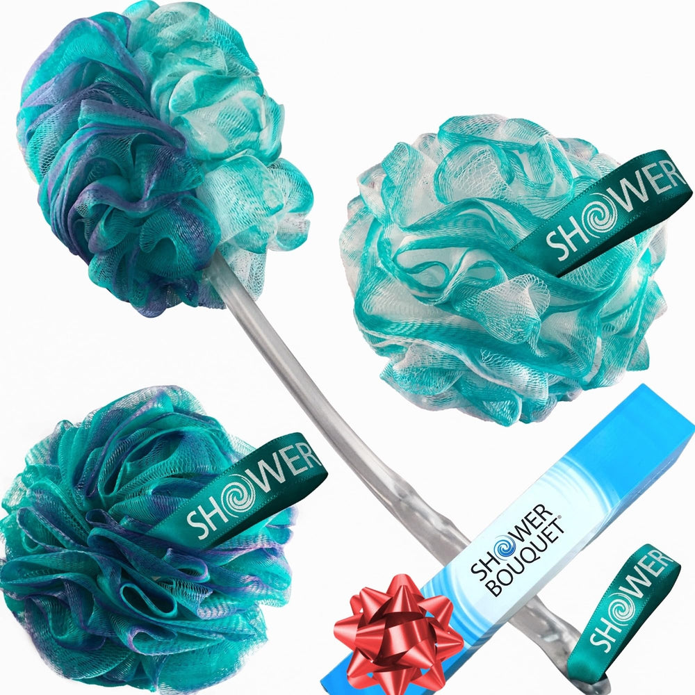 Shower Bouquet: cepillo de espalda dos caras para una limpieza suave y completa.