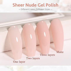 SHOYUM gel nude pink, textura translúcida para look natural.