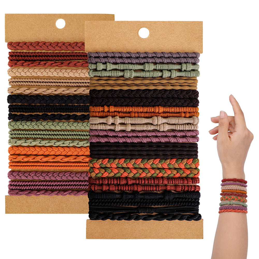 SIADEE Boho coleteros 48 piezas, colores vivos para peinados rápidos y sin daño.
