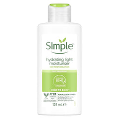 Simple Hidratante Ligero en botella: hidratación duradera para piel sensible.