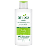 Simple Replenishing Rich Moisturiser: botella de 125 ml para hidratación diaria de la piel.