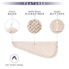 SimpleField: turbante con doble botón y elástico para ajuste cómodo