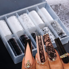 Sinsen encaje floral en uñas para un acabado elegante y duradero.