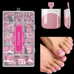 SITELENABY uñas frances cuadradas, aspecto natural y rápida aplicación en los dedos