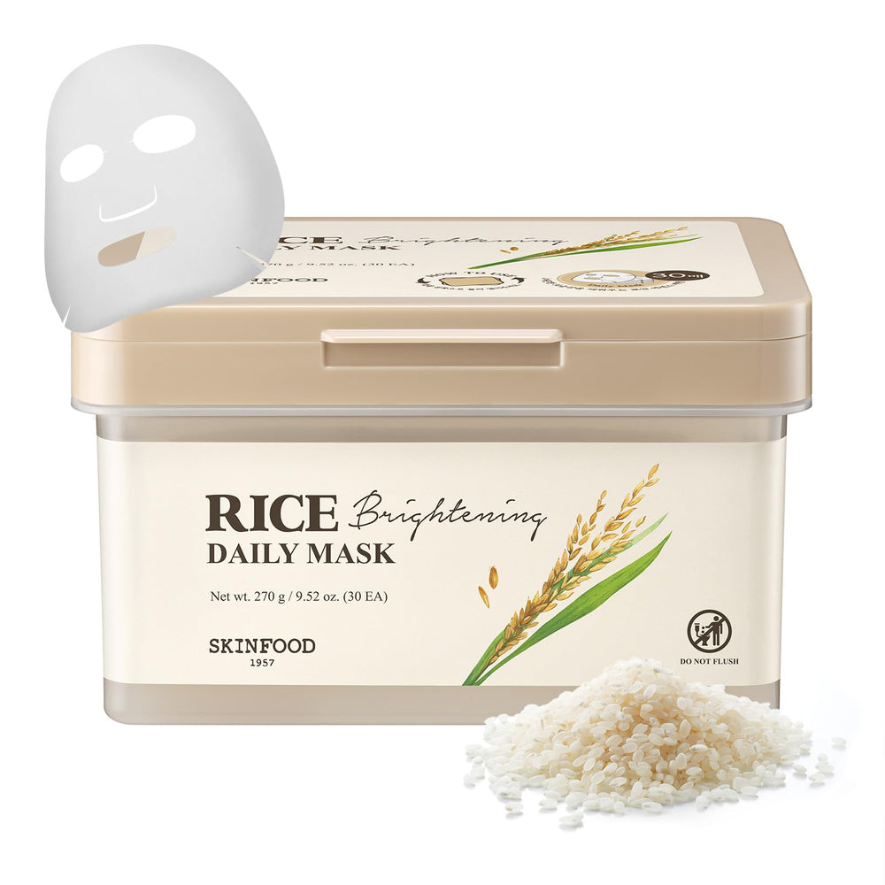 SKINFOOD Mascarilla diaria de arroz, empaque compacto para hidratación constante