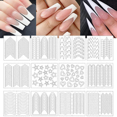 Snmzlc guía francesa para uñas, colección de 36 hojas, para manicura limpia en casa.