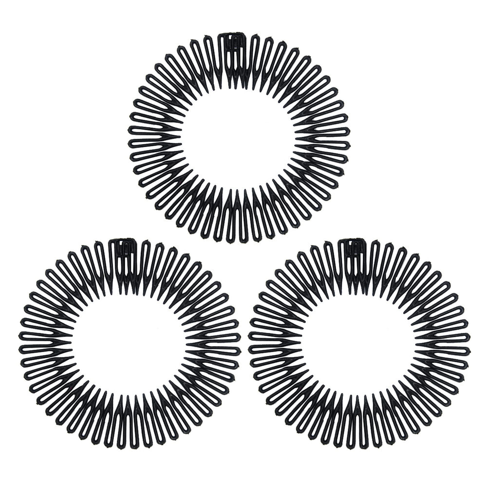 Soft 'N Style diadema elástica negra frente para peinados rápidos