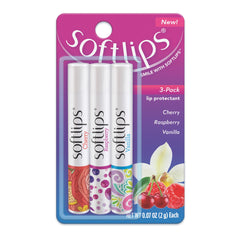 SoftLips bálsamos labiales en trío para hidratación duradera.