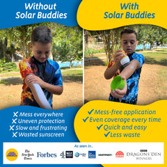 Solar Buddies rodillo verde, distribución uniforme del protector solar.