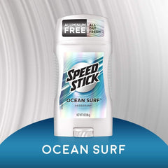 Desodorante Speed Stick Ocean Surf en barra sólida para uso diario.
