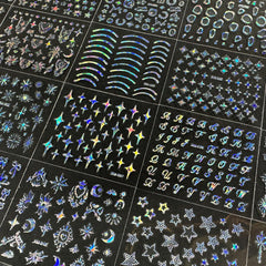 SPLOCUDU lineas estelares Aurora, pegatinas para uñas, crean un look luminoso.