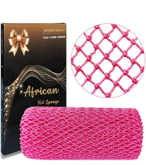 SPMKTBOZAI esponja de red africana rosa para exfoliar suavemente.