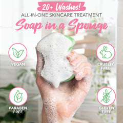 Spongeables Exfoliante para Pies - aplicación con agua para espuma cremosa.