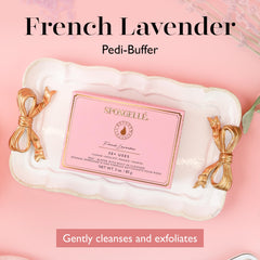 SPONGELLÉ Pedi Buffer lavanda francesa con aroma calmante.
