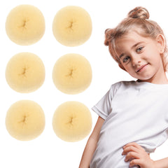 Styla Hair rosquilla para moño de niña rubia, facilita peinado de ballet.