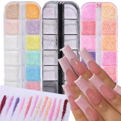 STZPRONAIL polvo brillo azúcar: 36 colores para uñas brillantes.