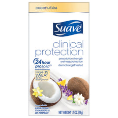 Desodorante Suave Coconut Kiss en empaque compacto para uso diario.