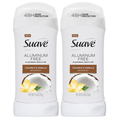 Desodorante Suave dos-pack, empaque visible, protección diaria sin aluminio.