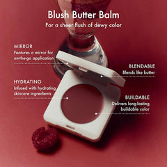 Muestra de color Berry Spritz en mejillas para un look natural.