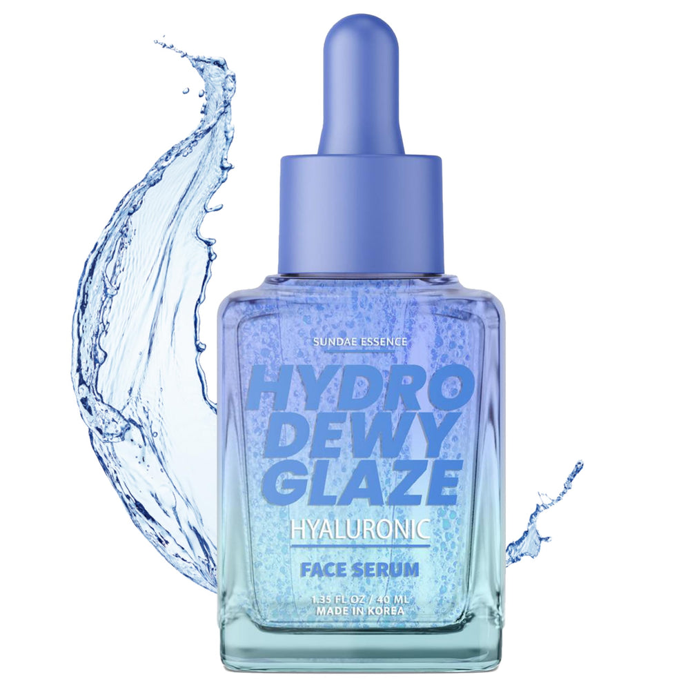 Sunday Essence Serum, botella con dosificador para hidratación profunda de la piel.