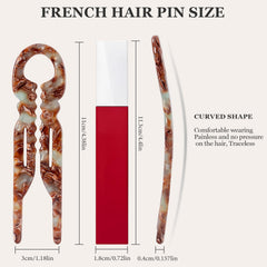 Sunolga horquillas para cabello, diseño curvo ergonómico para ajuste invisible