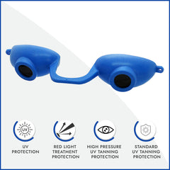 Super Sunnies Evo gafas para bronceado interior con seguridad visual.