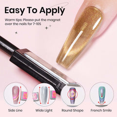 SUPWEE Cat Eye Gel muestra efecto rayo para diseños vibrantes.