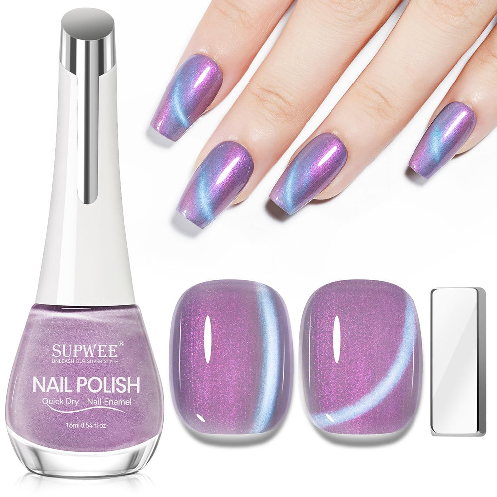 SUPWEE Mermaid Pearl laca uñas con efecto ojo de gato en botella
