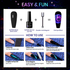 SUPWEE palillo magnético de doble punta para diseños en uñas