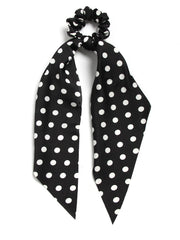 SUSULU Scrunchie chiffon lazo negro para moño duradero.