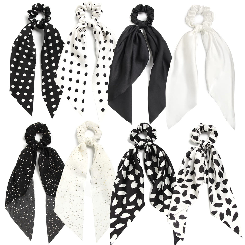 SUSULU Scrunchie lazo satinado negro para cabello seguro y sin marcas.