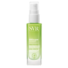SVR Sebiaclear Serum en botella frontal para piel grasa sensible y poros más limpios.