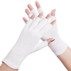 SWAKER guantes de algodón blancos sin dedos, confortables para hidratar manos secas.