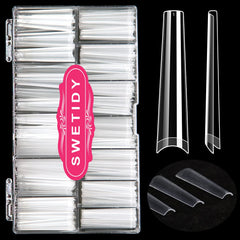 SWETIDY Sin Curva C 3XL: tips de coffin transparentes para un look elegante