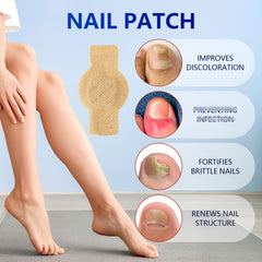 Cuidado suave de uñas con parches Taakcc y extractos herbales.