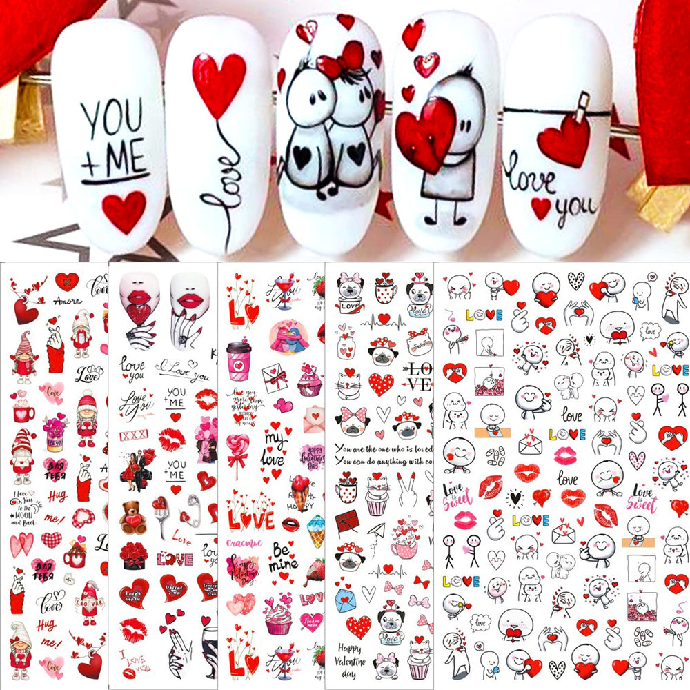 TailaiMei corazones: diseño de uñas con brillo para ocasiones