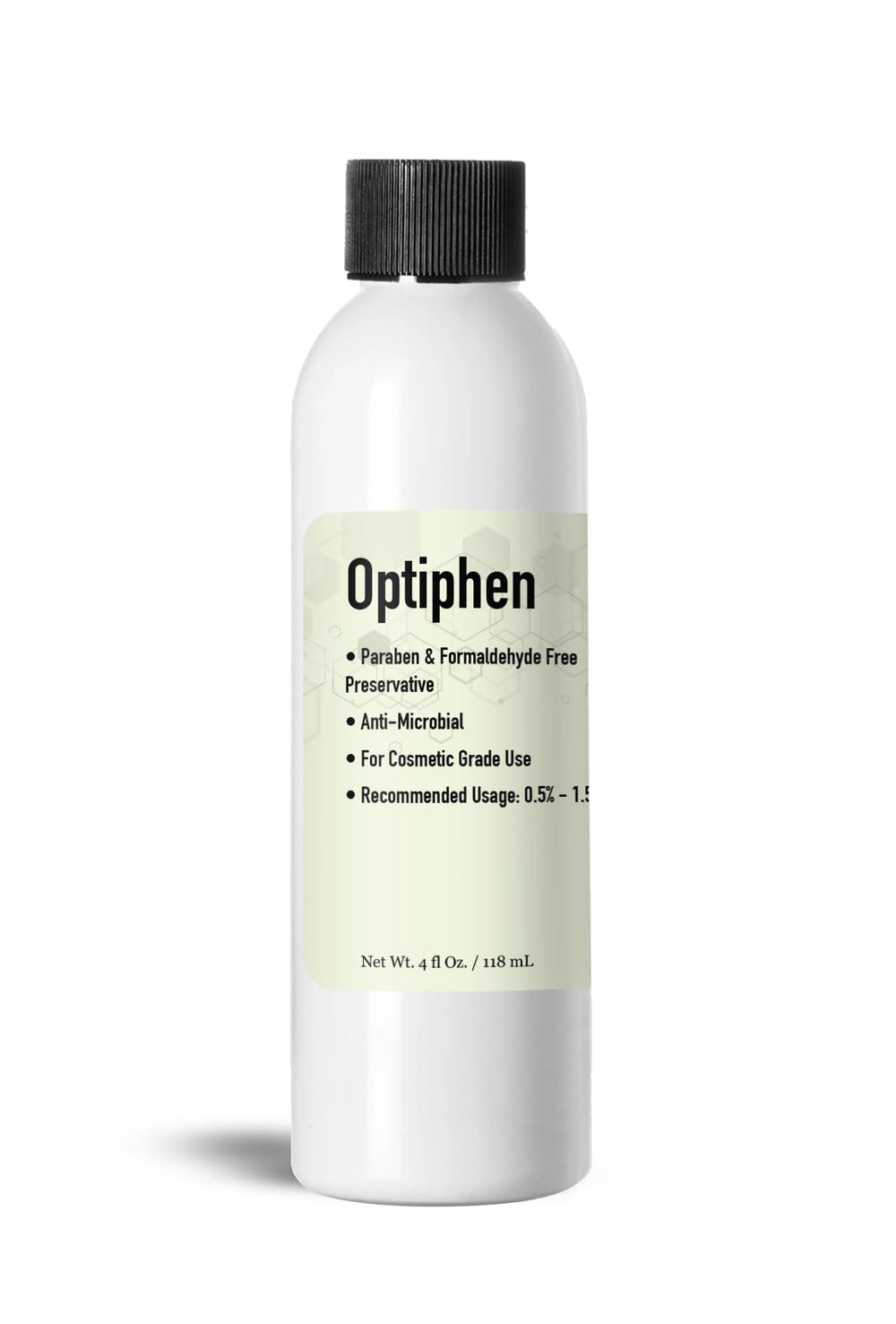Optiphen preservante de Talsen Chemicals en botella, preserva cosméticos de forma segura.