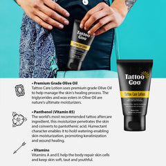 Textura ligera y de rápida absorción de Tattoo Goo en piel tatuada.