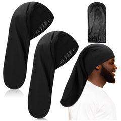 Gorro satinado de Tatuo para trenzas largas; protege el peinado nocturno.