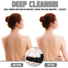 Toallita exfoliante Tatuo para piernas, ayuda a eliminar células muertas de forma suave.
